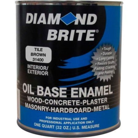 DIAMOND BRITE Interior/Exterior Paint, Gloss, Tile Brown, 32 oz 31400-4